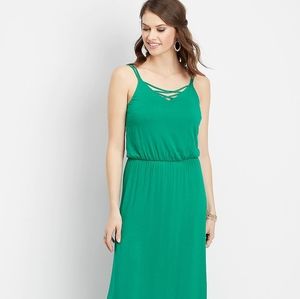 Lattice Neck Maxi Dress